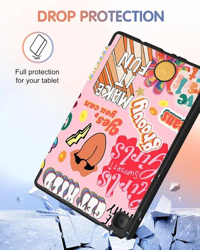 Miniatura 5 de Wazzasoft Funda para Samsung Galaxy Tab A7 Lite de 8.7 pulgadas para mujeres y niñas, funda folio femenino con citas kawaii, diseño genial, soporte