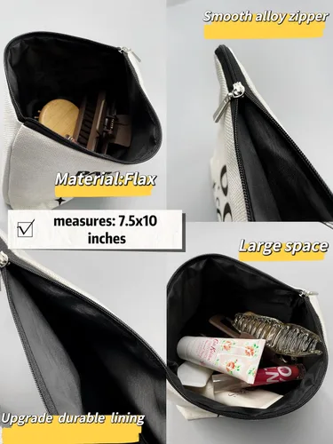 Miniatura 5 de Bolsa de maquillaje floral, bolsa de cosméticos de flores, bolsa de maquillaje estética, bolsa de maquillaje pequeña, bolsa de maquillaje