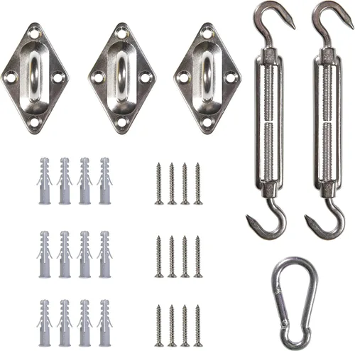 Miniatura 4 de ShadeMart Cable de alambre de acero inoxidable de 36 pies (12 pies x 3), juego de 3 piezas para instalación de toldo triangular (solo cables)