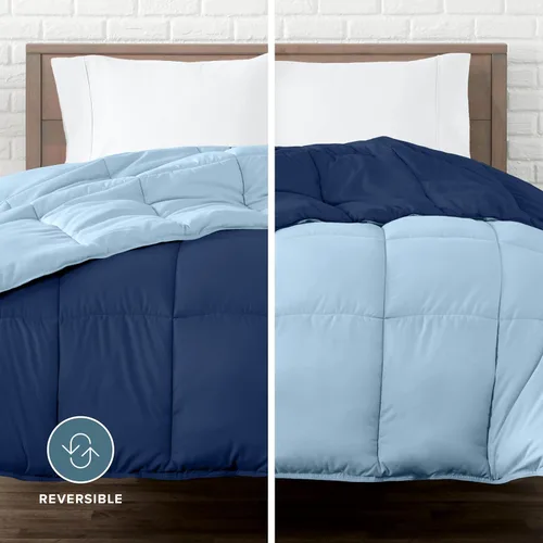 Miniatura 2 de Bare Home - Edredón individual o individual extra largo, colores reversibles, alternativa al plumón de ganso, ultrasuave, serie 1800 de primera 10