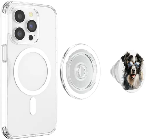Miniatura 4 de Lentes con diseño de acuarela Border Collie PopSockets MagSafe PopGrip para iPhone