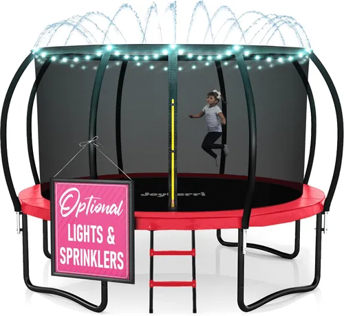 Miniatura 17 de JoyBerri Trampoline Outdoor - Upsurge ASTM Certified Safe 8Ft 10Ft 12Ft 14Ft 15Ft 16Ft Recreational Trampoline for Kids and Adults. Anti-Rust Negro