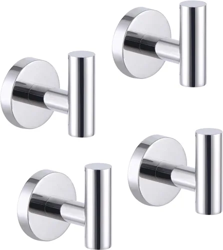 Miniatura 12 de GERZWY Gancho de baño negro mate para abrigos, SUS 304 de acero inoxidable para toalla/bata, gancho para ropa para baño, cocina, estilo moderno