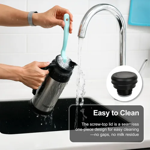 Miniatura 6 de Jarra cremera para café, jarra térmica de café de 0.75L/25 onzas, jarras de café de acero inoxidable para mantener caliente y frío, diseño de doble
