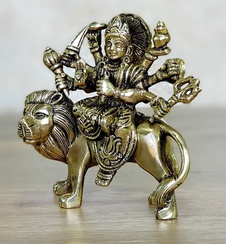 Miniatura 6 de eSplanade Ídolo Maa Durga/MATA Rani de latón, estatua, moorti, murti para mandir del hogar y decoración del hogar (4.6 pulgadas)