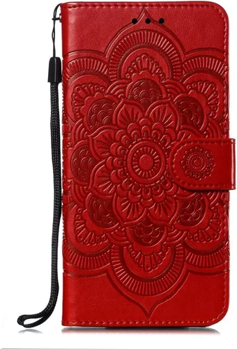 Miniatura 2 de LEECOCO - Funda para iPhone 8, diseño de mandala en relieve de piel sintética de lujo, cartera con tapa para cuaderno, soporte magnético, ranura LD