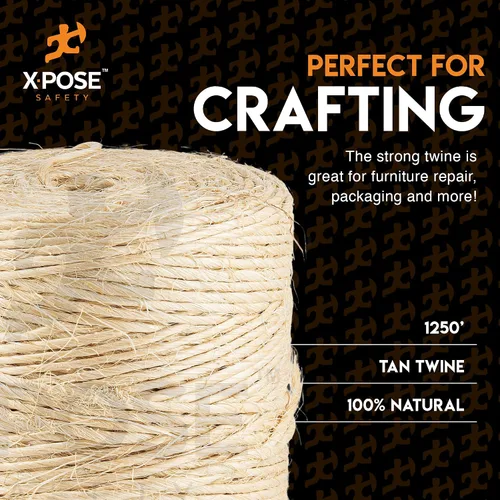 Miniatura 5 de Cuerda de sisal – Cuerda de fibra natural fina de 1 capa en el carrete – para poste rascador de gatos, piezas de repuesto de árbol de gato, juguete