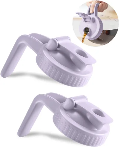 Miniatura 22 de Paquete de 2 tapas para frascos Mason de boca ancha en forma de V con asa, tapa con pico vertedor para frasco Mason con tapa abatible extendida, Rosa