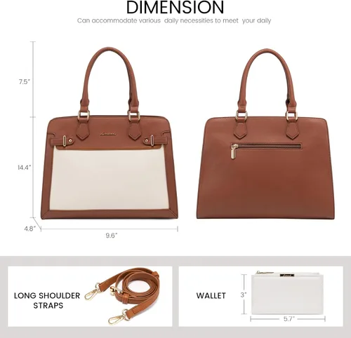 Miniatura 3 de LOVEVOOK Purses and Handbags for Women, Tote Shoulder Bag Satchel Black Purse and PU Leather Top Handle for ladies