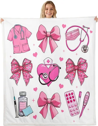 Miniatura 8 de Manta de cama con estampado de corazones de lazo, manta de felpa de grafiti dibujada a mano para decoración rústica del hogar, manta de franela