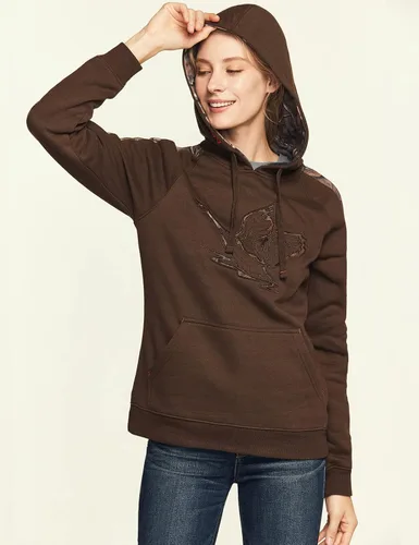 Miniatura 4 de CQR Sudadera con capucha de forro polar para mujer, con bolsillo frontal al aire libre, sudadera con forro polar de invierno