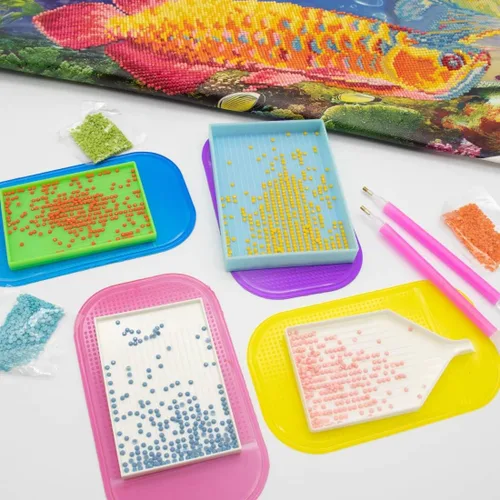 Miniatura 3 de 6 piezas de herramientas antideslizantes para pintura de arte de diamante, almohadilla de gel pegajosa, soporte universal antideslizante