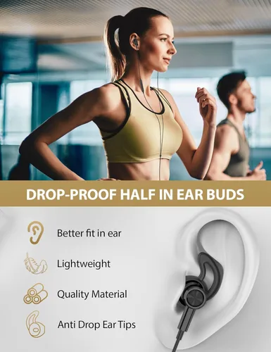 Miniatura 2 de Auriculares con cable para Apple Lightning con certificación MFi con puntas anticaída, magnéticos más grandes, auriculares con cable para iPhone 14