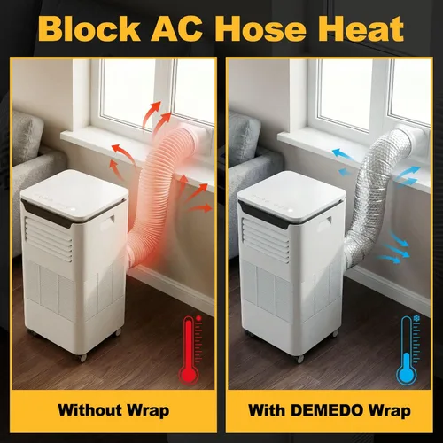 Miniatura 4 de Cinta aislante reflectante de doble burbuja, envoltura aislante de tubería de CA autoadhesiva para manguera de CA, conducto HVAC, manguera