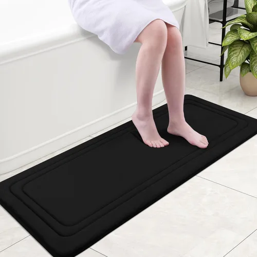 Miniatura 21 de Grandaily Alfombra de baño de espuma viscoelástica de 24 x 16 pulgadas, ultrasuave, antideslizante y absorbente, lavable a máquina, cómoda alfombra