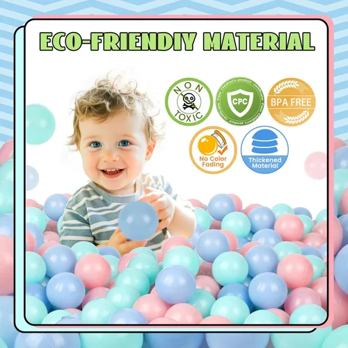 Miniatura 3 de TRENDBOX 100 piezas Bolas de Piscina de Bolas Macaron Bolas de Plástico para Piscina de Bolas Corralito de Juegos Bebés Niños Niñas Fiestas