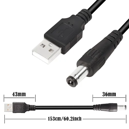 Miniatura 6 de GINTOOYUN Cable de alimentación USB 2.0 a CC USB2.0 a CC de 0.217 in x 0.083 in, cable de carga universal de 5 V con 10 tipos de conectores