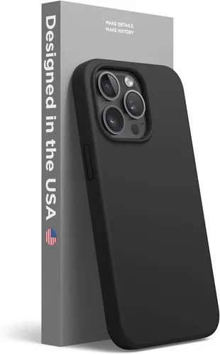 elago Compatible con funda para iPhone 13 Pro, funda de silicona líquida, cubierta protectora de cuerpo completo, delgada, forro de microfibra Negro