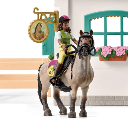Miniatura 6 de schleich Horse Club - Juego de caballos ecuestre de 19 piezas con figuras de caballo y jinete, puesto de lavado con brazo de manguera giratorio