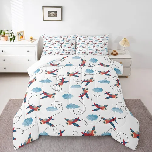 Miniatura 31 de Erosebridal Juego de edredón de zorro para niños, edredón de plumón de oso bosque, ciervo, para dormitorio de niños y niñas, juego de ropa de cama