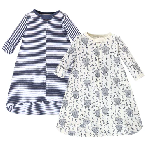 Touched by Nature Saco de dormir unisex de algodón orgánico de manga larga para bebé, saco de dormir, manta, elefante, 3-9 meses
