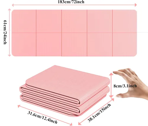 Miniatura 2 de Yoga Mat for Travel, Non-Slip Yoga Mat, Exercise Mat 1/4" Thick Yoga Mat Foldable, Perfect for Pilates, Outdoor & Travel, TPE Anti-Slip Yoga Mat