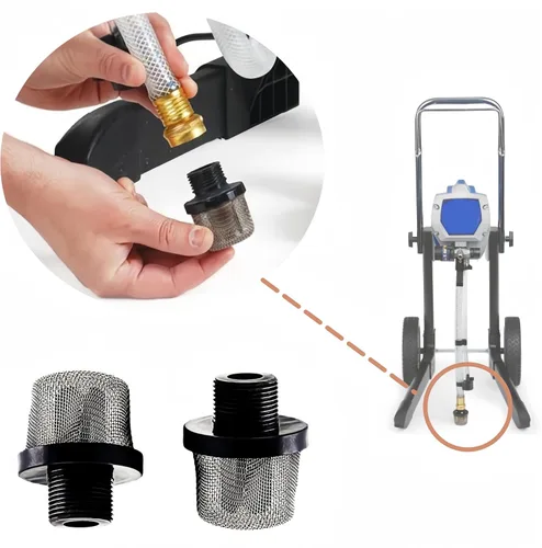 Miniatura 7 de Juego de filtros de repuesto para filtros rociadores de pintura Graco - (2+10 unidades) 288716 rosca de filtro de entrada de 3/4 pulgadas y 288749