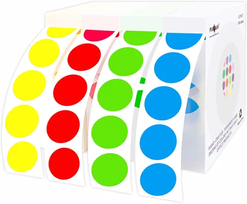 PARLAIM 4000 calcomanías redondas de punto con código de color de 1/2 pulgada, caja dispensadora de etiquetas circulares de 0.5 pulgadas para Verde