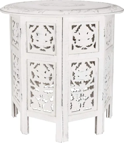 Miniatura 14 de Mesa de café de madera, mesa auxiliar con pilar individual, mesa pequeña, mesita de noche, mesa lateral, mesa de cabecera, mesa lateral de sala
