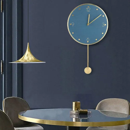 Miniatura 4 de Reloj de pared de péndulo moderno, reloj de pared grande para sala de estar, funciona con pilas, reloj de pared de péndulo silencioso para el hogar