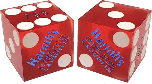 Miniatura 29 de Cyber-Deals Amplia selección de dados de 0.748 in pares de dados auténticos Nevada Casino TablePlayed dados Harveys Lake Tahoe púrpura pulido