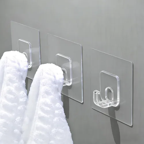 Paquete de 10 ganchos adhesivos invisibles para colgar resistentes, resistentes al agua y al óxido para ducha interior, ganchos adhesivos