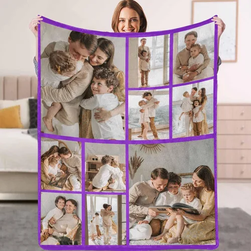 Miniatura 20 de Mantas personalizadas con fotos, texto, manta personalizada con imagen, hecha en Estados Unidos, personalizada para Navidad, cumpleaños, boda