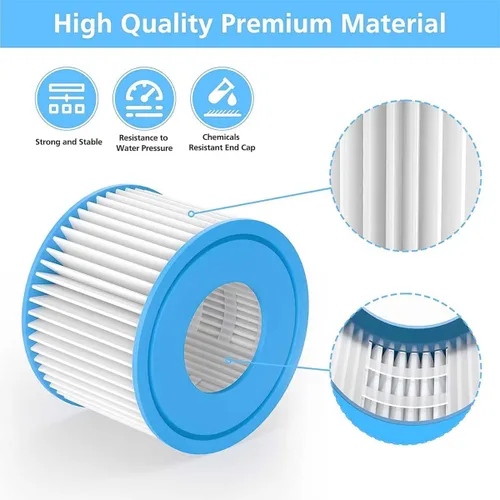 Miniatura 5 de Paquete de 6 filtros de repuesto para bañera de hidromasaje tipo VI para bañera de hidromasaje Saluspa compatible con Lay-Z-Spa, para bomba