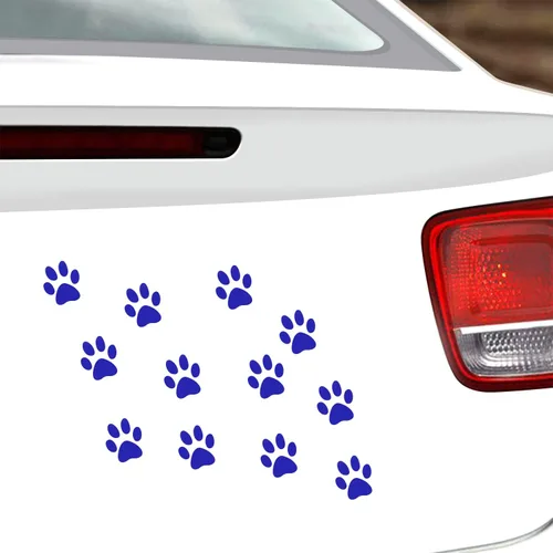 Miniatura 17 de Juego de 12 calcomanías de vinilo con estampado de patas de perro, calcomanías de vinilo para ventana de coche, laptop, motocicleta, camión, Plata