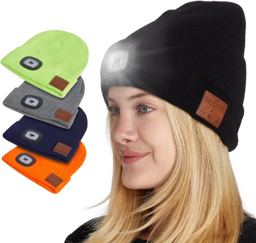 Miniatura 7 de BLACK DECK Gorro unisex LED Bluetooth Faro LED y auriculares estéreo inalámbricos compatibles con todos los dispositivos Bluetooth