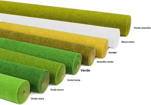 Miniatura 5 de CP138 - Alfombra de césped artificial para trenes color verde hierba, 15.7 x 39.4 in o 15.7 x 39 pulgadas para decoración de manualidades