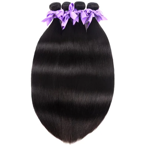 Miniatura 2 de Extensiones de cabello humano lacio 100% sin procesar de 22, 24, 26, 28 pulgadas, extensiones de cabello humano virgen brasileño, color natural