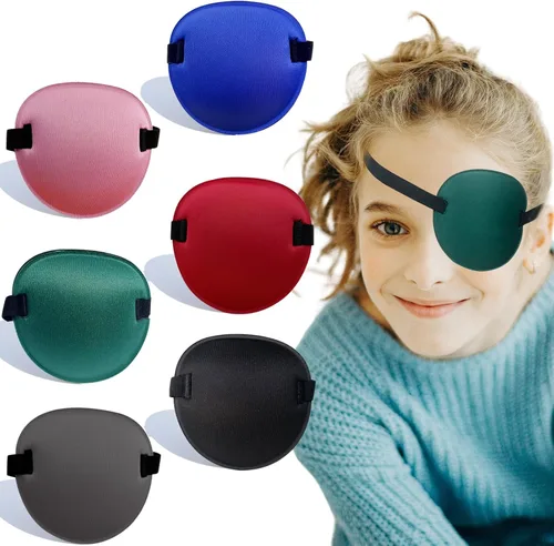 6 Piezas Parche para Ojos, Parche Ocular Ajustable para Ojo Izquierdo y Derecho, Parches Médicos para Ojos para Adultos y Niños Ojo Perezoso Disfraz
