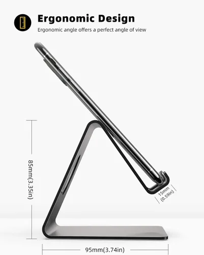 Miniatura 7 de Lamicall Soporte para teléfono celular, base para teléfono: cuna, soporte, soporte para escritorio de oficina - negro