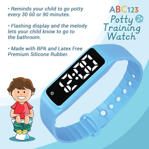 Miniatura 4 de ABC123 Reloj de entrenamiento para ir al baño – Recordatorio para bebé, temporizador resistente al agua para entrenamiento de inodoro, niños y niños