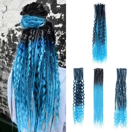 Miniatura 63 de 15 extensiones de rastas de doble extremo, 24 pulgadas, extensiones de rastas falsas de 0.6 pulgadas, color marrón degradado, extensiones de rastas