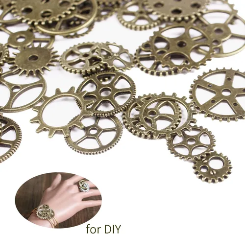 Miniatura 2 de Bihrtc. - 3.53 onzas de mezcla de dijes de esqueleto de metal para manualidades; accesorios y dijes antiguos para hacer pulseras, collares, joyería.