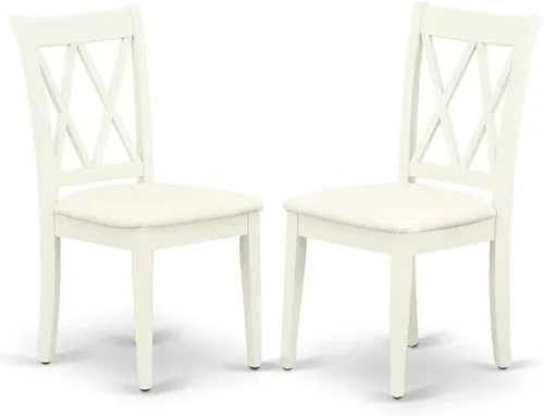 Miniatura 6 de East West Furniture DLCL5-WHI-C - Juego de mesa de comedor de 5 piezas, incluye una mesa de comedor redonda con gotas y 4 sillas tapizadas de tela