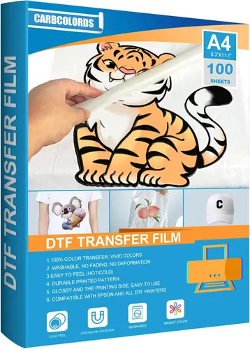 Miniatura 8 de Papel de película de transferencia DTF de alta calidad, A4 (8.4 x 11.7 pulgadas), 30 hojas de pretratamiento transparente mate de doble cara, papel
