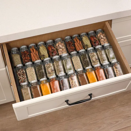 Miniatura 7 de AOZITA 24 frascos de vidrio para especias con etiquetas - botellas cuadradas vacías para especias de 4 onzas, recipientes, recipiente