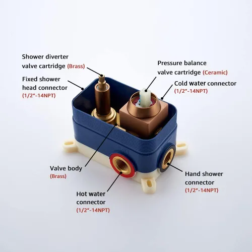 Miniatura 5 de Iriber - Sistema de ducha de lluvia en oro rosa cepillado con cabezal de ducha de 12 pulgadas y juego de ducha de mano montado en la pared del baño