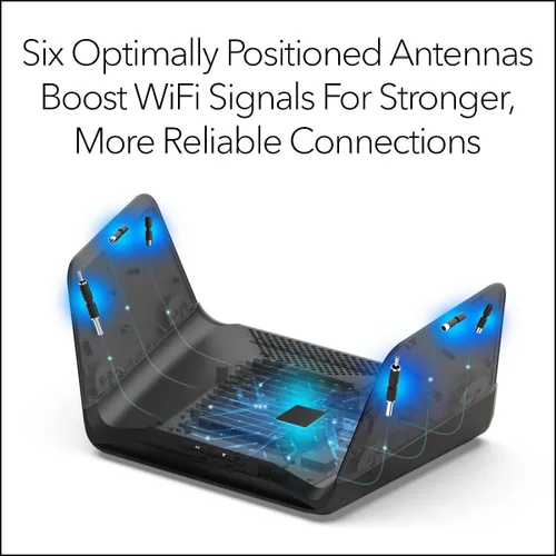 Miniatura 5 de NETGEAR Router WiFi 6E de tres bandas Nighthawk (RAXE300) - Características de seguridad, velocidad Gigabit inalámbrica AXE7800 (hasta 7.8Gbps)