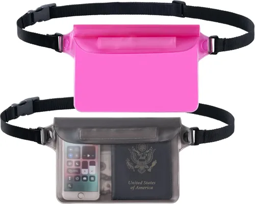 Miniatura 8 de CADONO Paquete de 2 fundas impermeables con correa ajustable para la cintura Bolsa seca sensible al tacto en pantalla, mantiene tu teléfono
