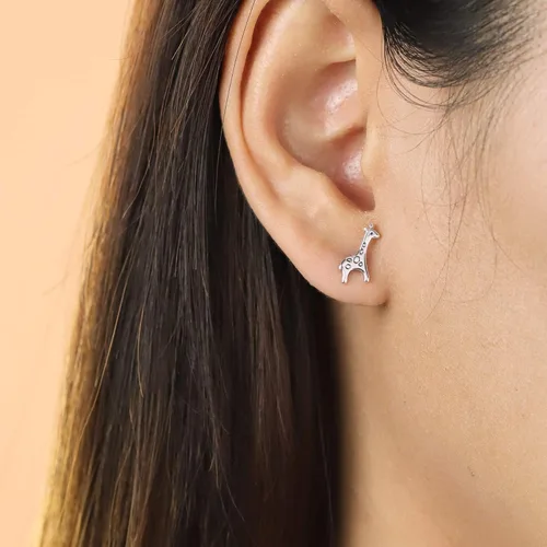 Miniatura 3 de Boma Jewelry - Pendientes de plata de ley con diseño de jirafa